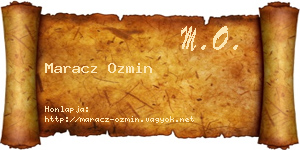 Maracz Ozmin névjegykártya